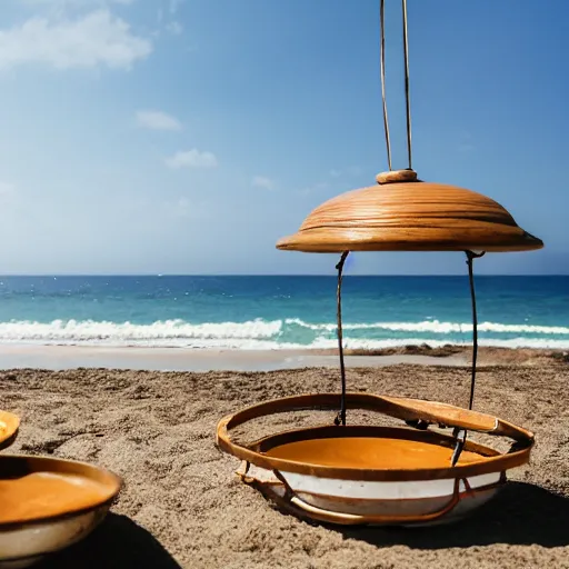 Image similar to two oval-shaped woks on the beach