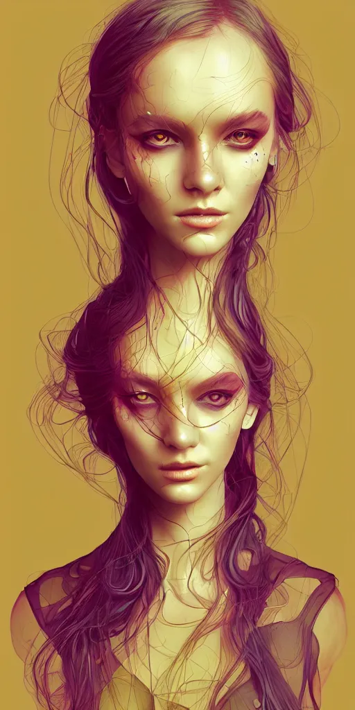 Image similar to 🐝👗👾, phantom, dreary, dramatic, fluid, golden ratio, artstation, moebius + loish, hd, photorealistic,