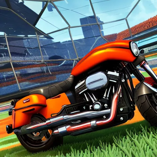 Prompt: a harley davidson on rocket league, high resolution