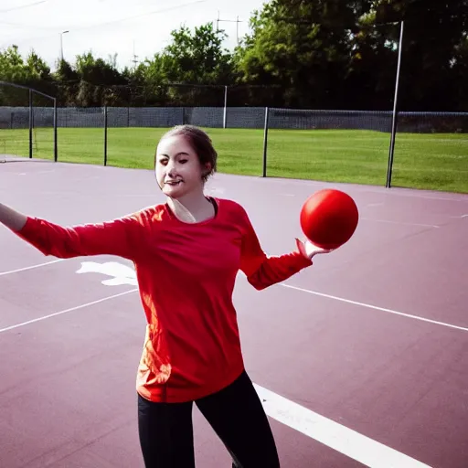 Image similar to one young woman playing handball