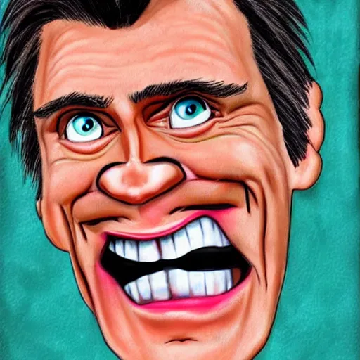 Prompt: jim carrey caricature realism, in the style of alex gard!