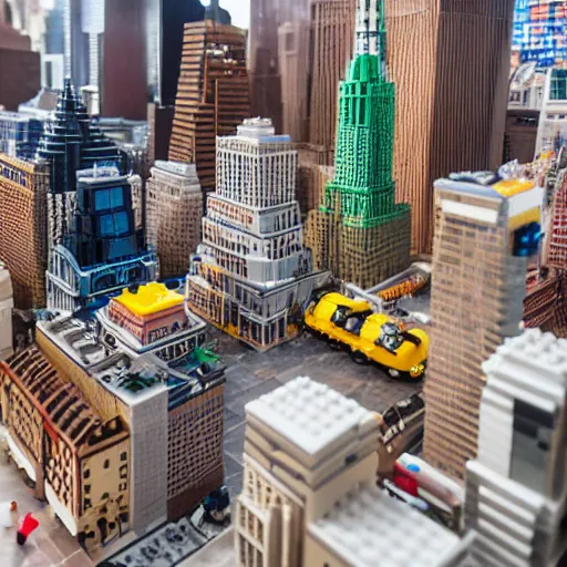 Image similar to model of manhattan made from legos, dslr,