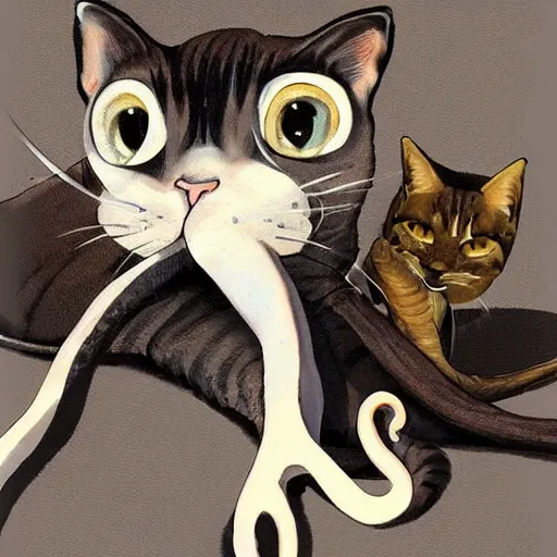 Image similar to octopus and cats taking a selfie together, photorealistic