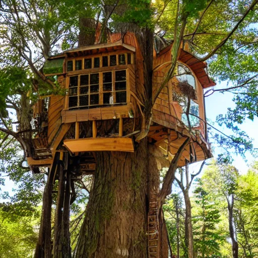 Prompt: treehouse space art