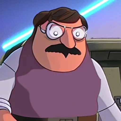 Prompt: A still of Bob Belcher in Star Wars The Clone Wars (2008)