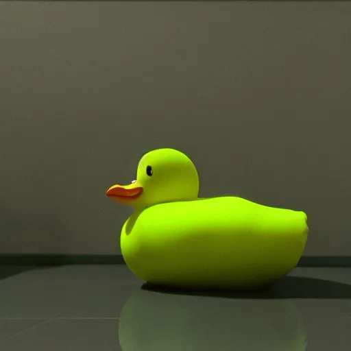 Prompt: rubber duck made of green slime melting on a bathroom, unreal engine 5, excellent composition, trending on artstation, million of likes, ray tracing, natural lighting