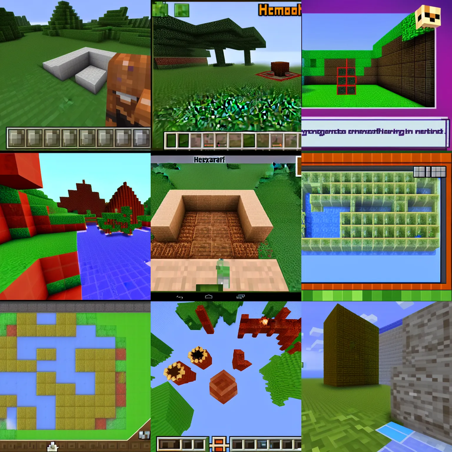 Prompt: in - game screenshot, hexagonal minecraft game
