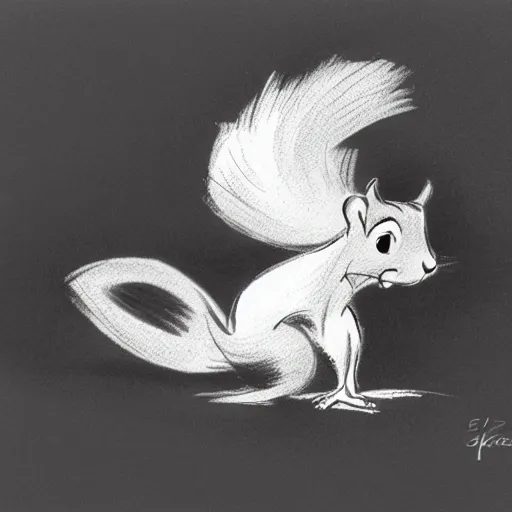 Image similar to milt kahl sketch of a squirrel