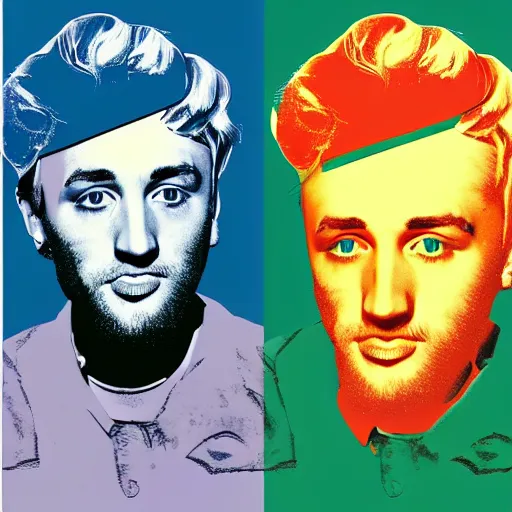 warhol and mac miller, colourized, poster, hd, coloured | Stable ...