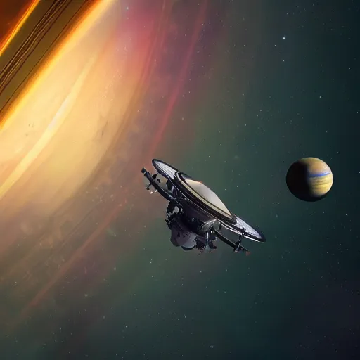Image similar to intense space ship battle in the ring of Saturn, hyperdetailed, artstation, cgsociety, 8k
