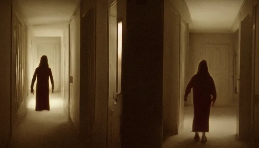 Image similar to screen shot of the shining, ambient lighting, cinematic, epic, demonic