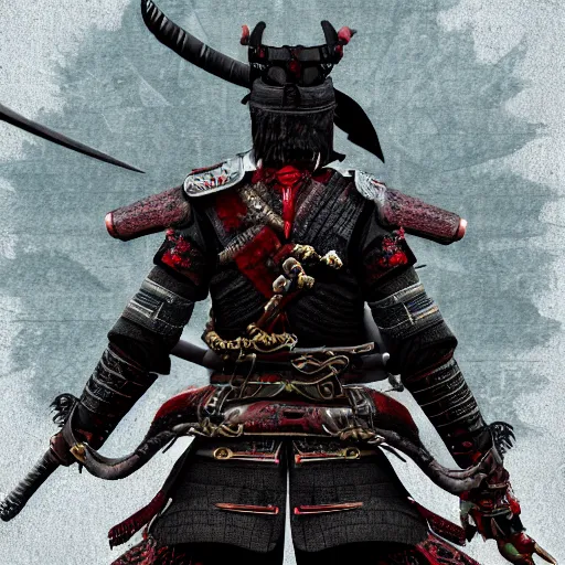 Image similar to Male Samurai Pirate, hd, intricate, bloodborne, 8k, digital art