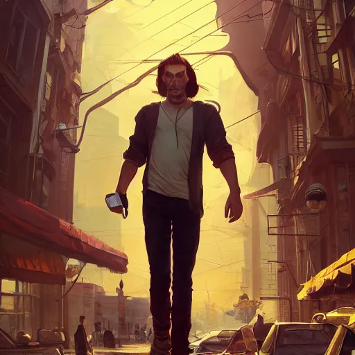 Image similar to highly detailed portrait salvador dalli in gta v, stephen bliss, unreal engine, fantasy art by greg rutkowski, loish, rhads, ferdinand knab, makoto shinkai and lois van baarle, ilya kuvshinov, rossdraws, tom bagshaw, global illumination, radiant light, detailed and intricate environment