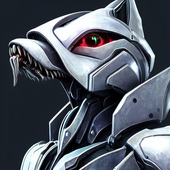 Image similar to close up headshot of a cute beautiful stunning anthropomorphic female robot dragon, with sleek silver metal armor, glowing OLED visor, facing the camera, high quality maw open and about to eat your pov, food pov, the open maw being highly detailed and soft, highly detailed digital art, furry art, anthro art, sci fi, warframe art, destiny art, high quality, 3D realistic, dragon mawshot, maw art, pov furry art, furry mawshot, macro art, dragon art, Furaffinity, Deviantart Eka's Portal, G6