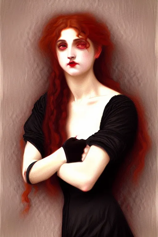 Image similar to victorian vampire, painting by rossetti bouguereau, detailed art, artstation