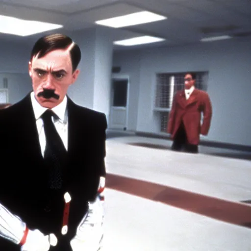 Prompt: Adolf Hitler in American Psycho (1999)