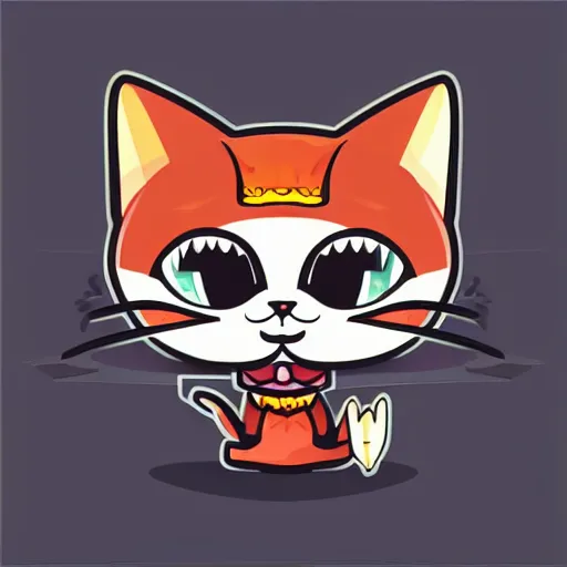 Image similar to Evil emperor kitten, sticker, highly detailed, colorful, illustration, smooth and clean vector curves, no jagged lines, vector art, smooth