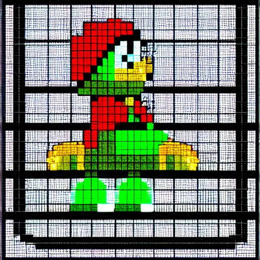 Prompt: a zx spectrum sprite of yoshi