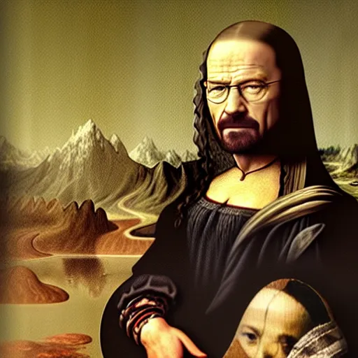 Image similar to walter white in the mona lisa