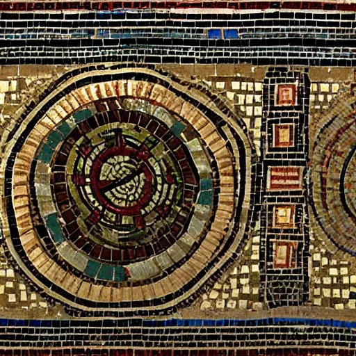 Prompt: roman mosaic of a call of duty screenshot