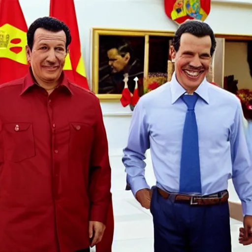 Image similar to spanish president pedro sanchez as hugo chavez clothes