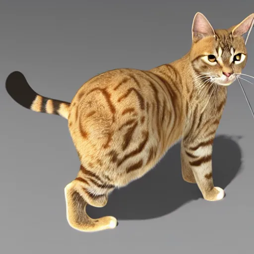 Image similar to cat 3d rendering from different angles