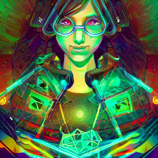 Image similar to skill magic geek inside matrix deepdream radiating a glowing aura stuff loot legends stylized digital illustration video game icon artstation lois van baarle, ilya kuvshinov, rossdraws,