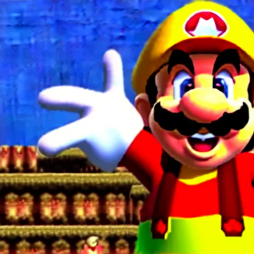 Image similar to danny devito, super mario 6 4 screenshot