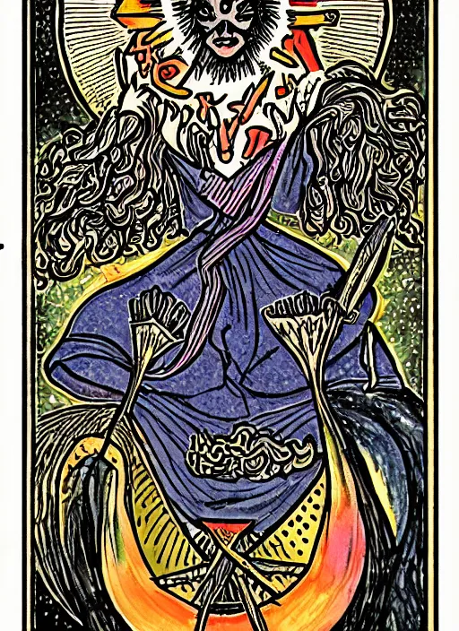 Image similar to detailed tarot card designed by morgan sorensen