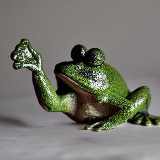 Prompt: frog as teapot, photo, 5 5 mm