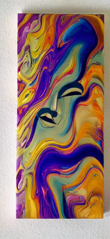 Prompt: epic, abstract sculpture of beautiful female face and swirling marbling liquifying acrylic painting, clouds, golden hour, beautiful light, 3 d sculpture of carving marble