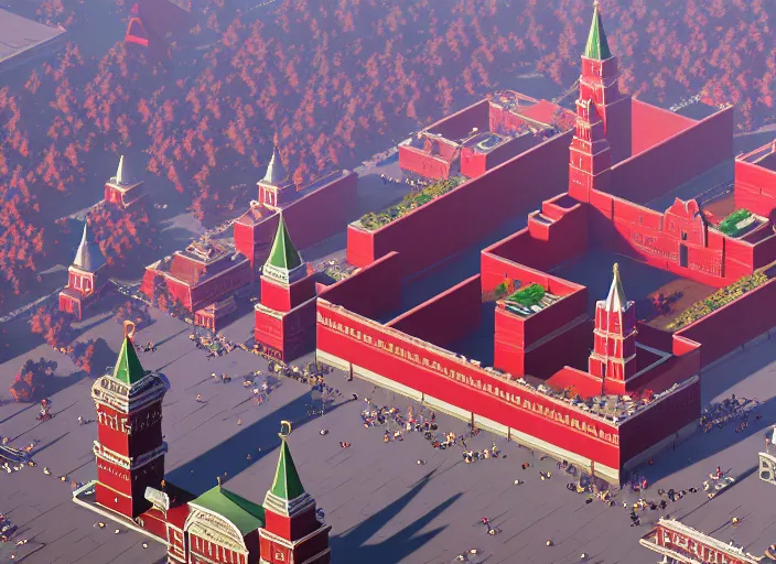 Prompt: overhead view of the great red square in the dwarf city of druman, medium shot, studio ghibli, pixar and disney animation, sharp, rendered in unreal engine 5, anime key art by greg rutkowski, bloom, dramatic lighting