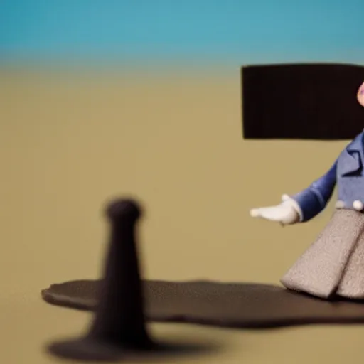 Image similar to a cinematic film still of a claymation stop motion film starring bill murray, shallow depth of field, 8 0 mm, f 1. 8