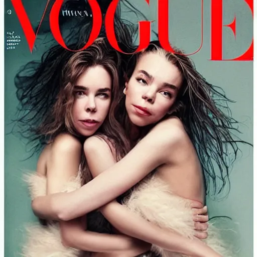 Prompt: stunning vogue magazine photo of dark - haired goddesses vanessa kirby, hailee steinfeld, and bjork smiling, legs intertwined, laying back on the bed, with wet faces!!, wet lips, smooth skin, perfect eyes, insanely detailed, elegant, by wlop, rutkowski, livia prima, mucha, wlop,