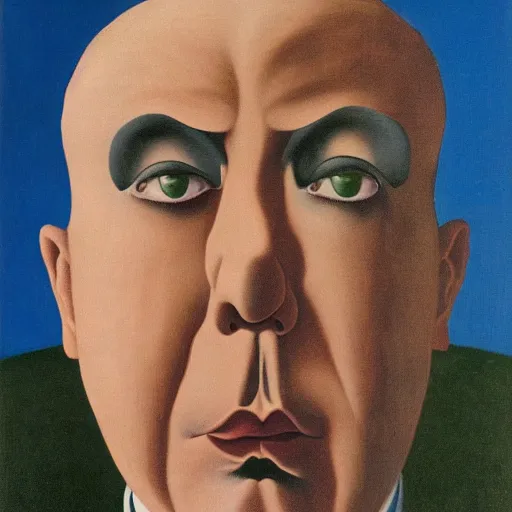 Prompt: A portrait by René Magritte