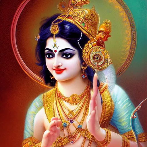 Premium Photo | Vector illustration of Lord Krishna in a charismatic pose