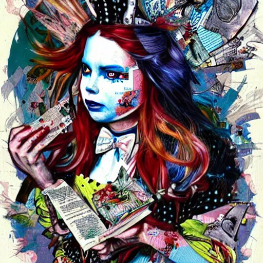 Image similar to alice in wonderland, by sandra chevrier and phillipe druillet, trending on artstation hq, deviantart, pinterest, 4 k uhd image