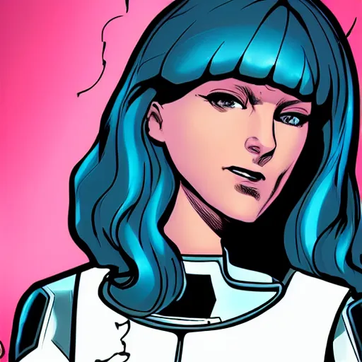 Image similar to portrait of a female android, by MARVEL comics