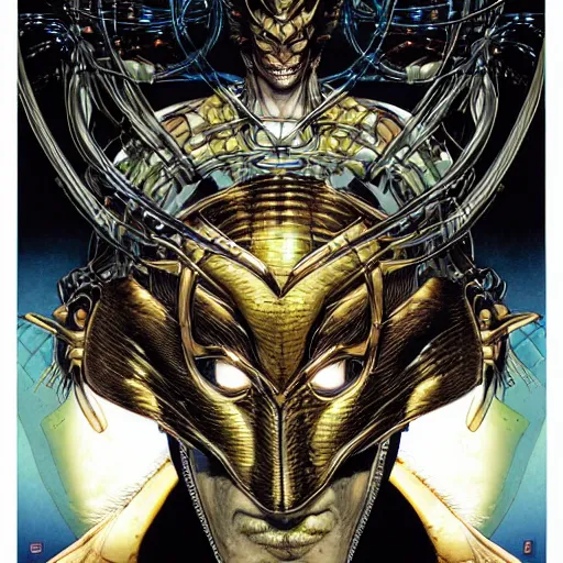 Image similar to portrait of crazy loki, symmetrical, by yoichi hatakenaka, masamune shirow, josan gonzales and dan mumford, ayami kojima, takato yamamoto, barclay shaw, karol bak, yukito kishiro