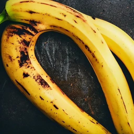 Prompt: photo of a burning banana