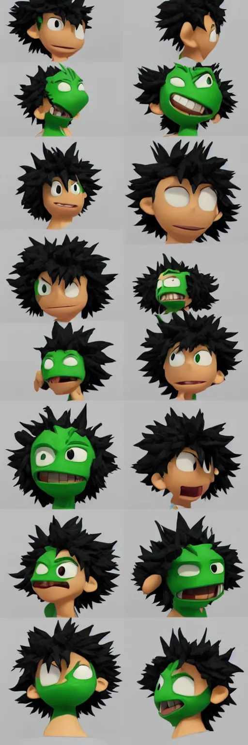 Image similar to 3d print of deku in pixar style