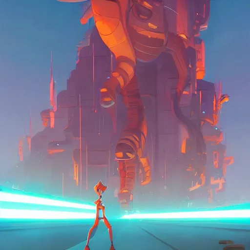 Image similar to hero world futurama, behance hd by jesper ejsing, by rhads, makoto shinkai and lois van baarle, ilya kuvshinov, rossdraws global illumination