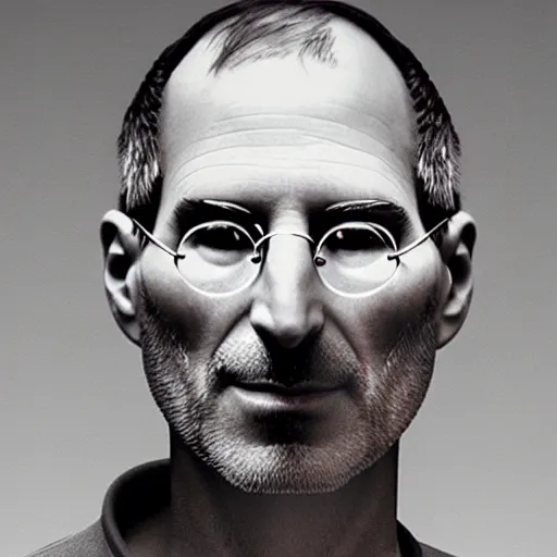 Image similar to a photograph of an apple with steve job's face. fruit. human face.