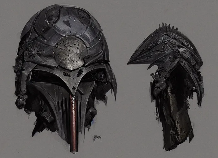 Image similar to portrait of raven themed helmet. concept art contest winner by h. r. giger and greg rutkowski ( 2 0 0 7 ).