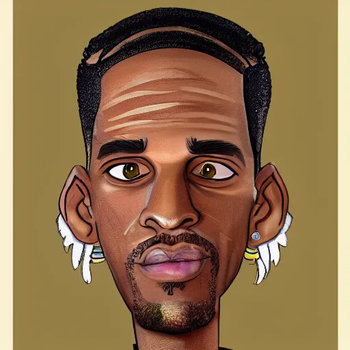 Image similar to Travis Scott made by Butch Hartman, trending on ArtStation,