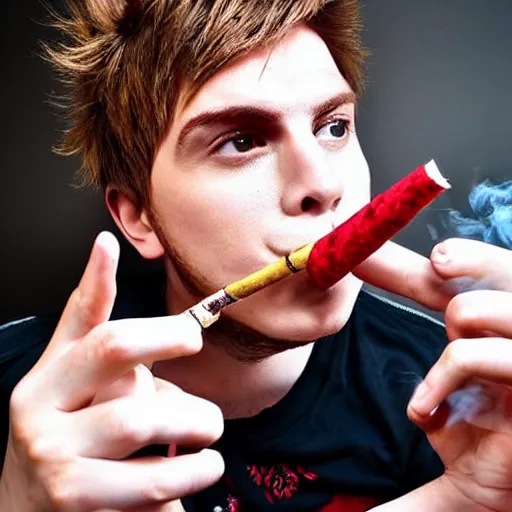 Prompt: elrubius smoking