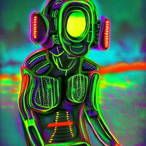 Prompt: A Cyborg ant, cyberpunk, neon colors, Realistic photo, conceptual art, well detailed