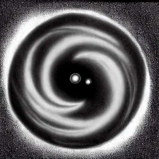 Prompt: grainy vintage airbrush of a black hole