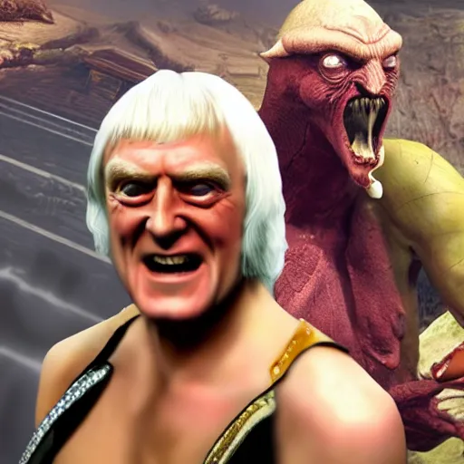 Prompt: jimmy savile as mortal kombat goro, unreal engine, realistic,