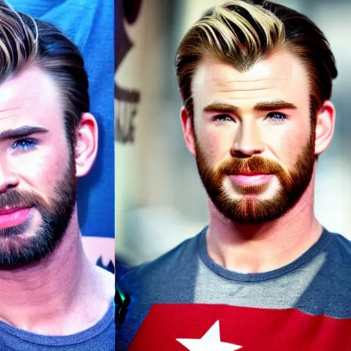 Prompt: chris evans mixed with chris hemsworth